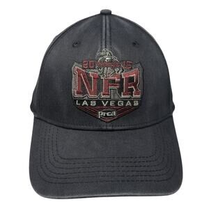 2015 Wrangler NFR Las Vegas Fitted Baseball Cap Black OS Lightweight Embroidered